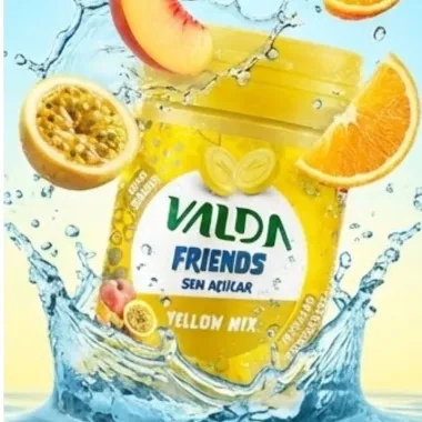Pastilhas Valda Friends Yellow Mix Sem A&ccedil;ucar 50g