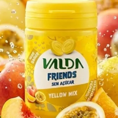 Pastilhas Valda Friends Yellow Mix Sem A&ccedil;ucar 50g