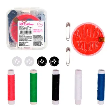 Kit Costura Zein Retr&oacute;s + Agulhas com 23 Pe&ccedil;as