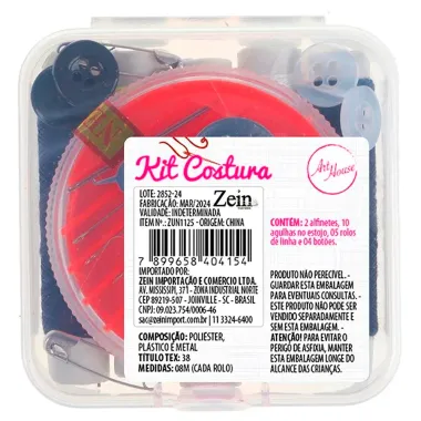 Kit Costura Art House Zein Pote com 23 Pe&ccedil;as