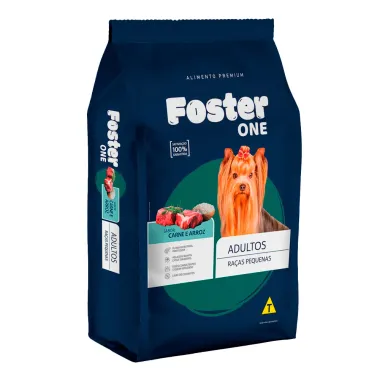 Ra&ccedil;&atilde;o Para C&atilde;o Foster One Adultos Ra&ccedil;as Pequenas Carne e Arroz 10,1Kg