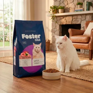 Ra&ccedil;&atilde;o para Gatos Castrados Foster One Sabor Blend de Carnes 10,1Kg