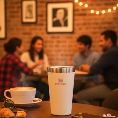 Copo T&eacute;rmico Stanley The Stacking Pint Cor Rose Quartz 354ml