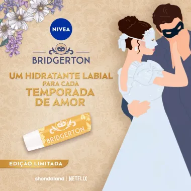 Hidratante Labial Nivea Bridgerton Biscoito de Baunilha 24H de Hidrata&ccedil;&atilde;o 4,8g Edi&ccedil;&atilde;o Limitada