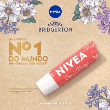Hidratante Labial Nivea Bridgerton Pess&ecirc;go 24h de Hidrata&ccedil;&atilde;o 4,8Gg Edi&ccedil;&atilde;o Limitada
