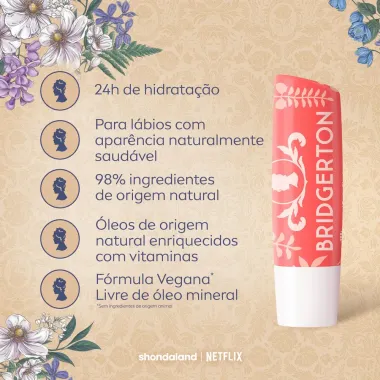 Hidratante Labial Nivea Bridgerton Pess&ecirc;go 24h de Hidrata&ccedil;&atilde;o 4,8Gg Edi&ccedil;&atilde;o Limitada