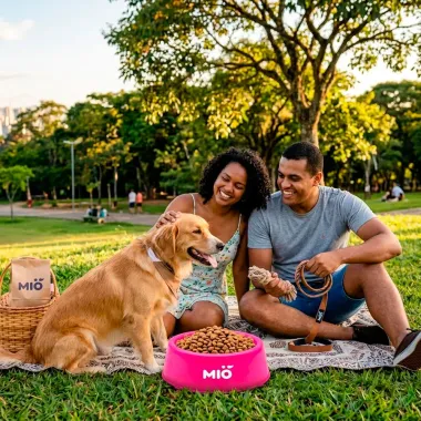 Comedouro Mi&oacute; Pata para C&atilde;es e Gatos Filhotes Rosa