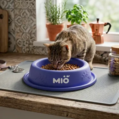 Comedouro Mi&oacute; Anti-Formigas para Gatos Lil&aacute;s