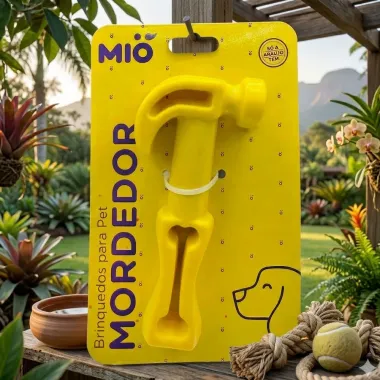 Mordedor para C&atilde;es Mi&oacute; Formato Martelo Amarelo 1 Unidade