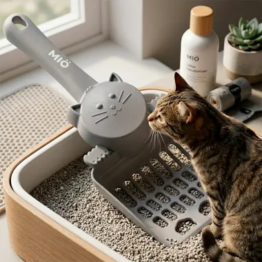 P&aacute; Higi&ecirc;nica Mi&oacute; para Gatos Prata Pl&aacute;stico 1 Unidade