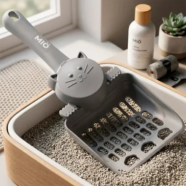 P&aacute; Higi&ecirc;nica Mi&oacute; para Gatos Prata Pl&aacute;stico 1 Unidade