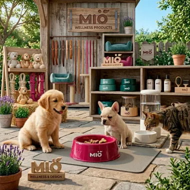 Comedouro Mi&oacute; Pata para C&atilde;es e Gatos Vermelho