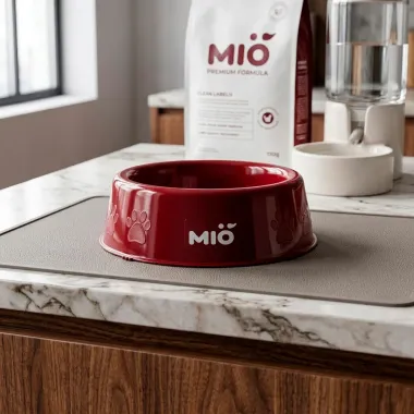 Comedouro Mi&oacute; Pata para C&atilde;es e Gatos Vermelho