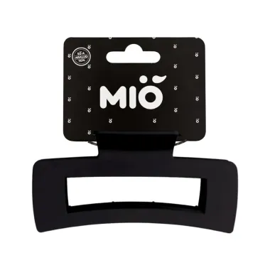 Prendedor de Cabelo Piranha Mi&oacute; Retangular Preto 1 Unidade