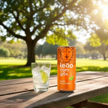 Cha Mate Le&atilde;o com G&aacute;s e Lim&atilde;o 290ml