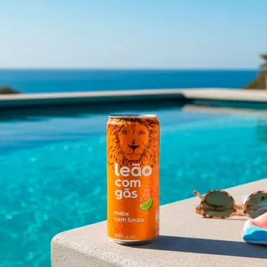 Cha Mate Le&atilde;o com G&aacute;s e Lim&atilde;o 290ml