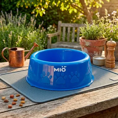 Comedouro Mi&oacute; Pata para C&atilde;es e Gatos Filhote Azul