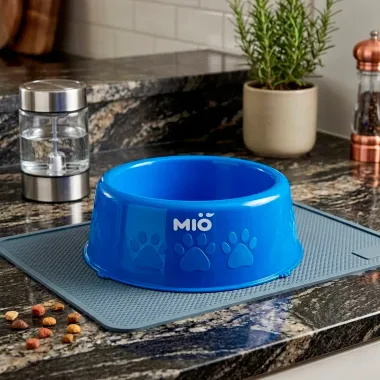 Comedouro Mi&oacute; Pata para C&atilde;es e Gatos Filhote Azul