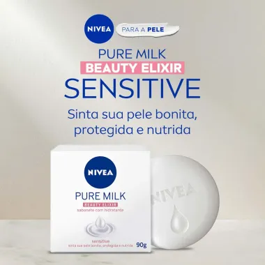 Sabonete em Barra Nivea Pure Milk Sensitive Promo 6 Unidades com 90g cada