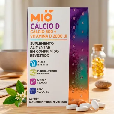 C&aacute;lcio D Mi&oacute; C&aacute;lcio 500mg e Vitamina D 2000UI com 60 Comprimidos Revestidos