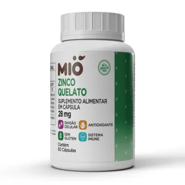 Zinco Quelato 28mg Mi&oacute; 60 C&aacute;psulas