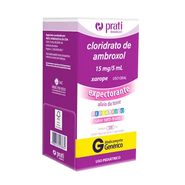 Ambroxol 3mg/ml Prati Gen&eacute;rico Xarope Pedi&aacute;trico 120ml