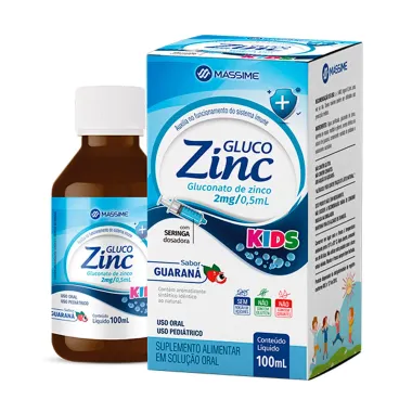 Gluco Zinc Kids 2mg/0,5ml Sabor Guaran&aacute; com Seringa Dosadora 100ml