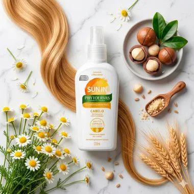 Clareador e Hidratante Sun In Phytoervas para Cabelo Camomila e Macad&acirc;mia 120ml