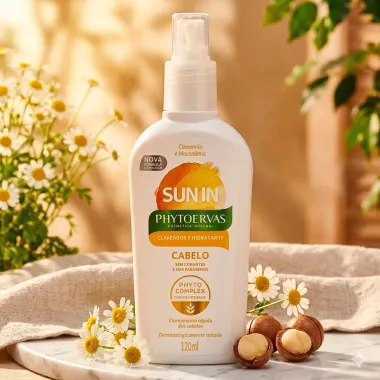 Clareador e Hidratante Sun In Phytoervas para Cabelo Camomila e Macad&acirc;mia 120ml