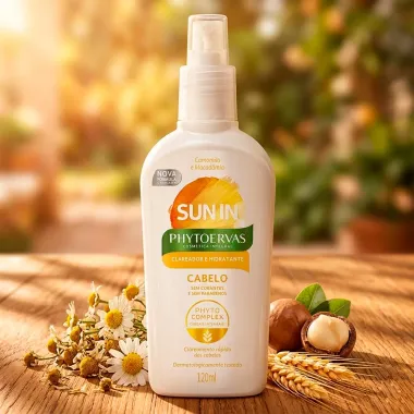 Clareador e Hidratante Sun In Phytoervas para Cabelo Camomila e Macad&acirc;mia 120ml