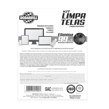 Kit Limpa Telas Rodabrill Spray 100ml e 1 Pano de Microfibra 20cm x 20cm