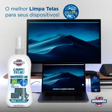 Kit Limpa Telas Rodabrill Spray 100ml e 1 Pano de Microfibra 20cm x 20cm
