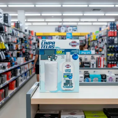 Kit Limpa Telas Rodabrill Spray 100ml e 1 Pano de Microfibra 20cm x 20cm