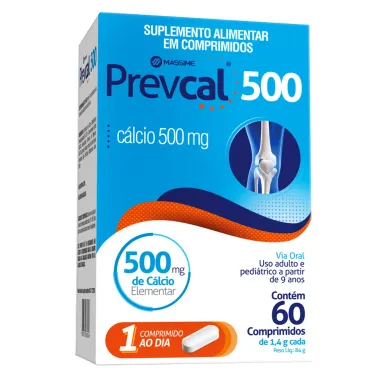 Prevcal 500 C&aacute;lcio Elementar 500mg com 60 Comprimidos