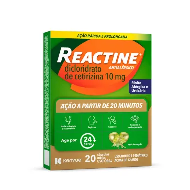 Reactine 10mg com 20 C&aacute;psulas Moles