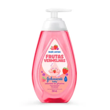 Sabonete de Glicerina Infantil Liquido Johnson's Baby Frutas Vermelhas 200ml Edi&ccedil;&atilde;o Limitada