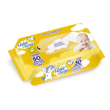 Toalha Umedecida Upa Beb&ecirc; com Aloe Vera com 50 Unidades