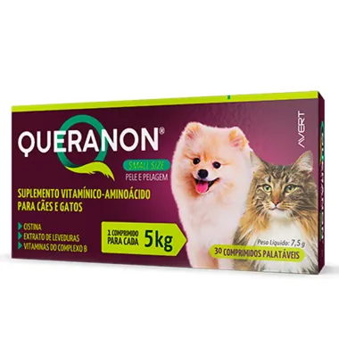 Queranon Small Size para C&atilde;es e Gatos com 30 Comprimidos Palat&aacute;veis
