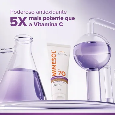 Protetor Solar Facial Minesol FPS 70 Pigment Correct Cor 3.0 40g