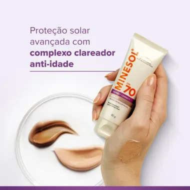 Protetor Solar Facial Minesol FPS 70 Pigment Correct Cor 2.0 40g