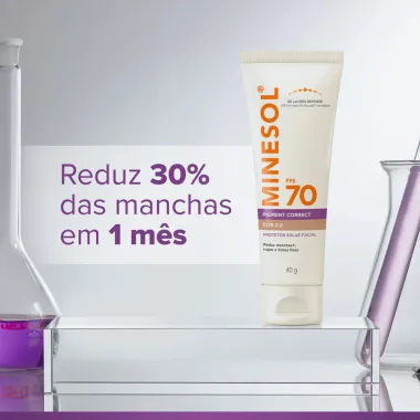 Protetor Solar Facial Minesol FPS 70 Pigment Correct Cor 2.0 40g