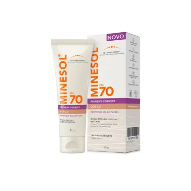 Protetor Solar Facial Minesol FPS 70 Pigment Correct Cor 2.0 40g