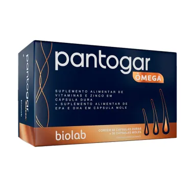 Pantogar &Ocirc;mega Com 60 C&aacute;psulas Duras + 30 C&aacute;psulas Moles
