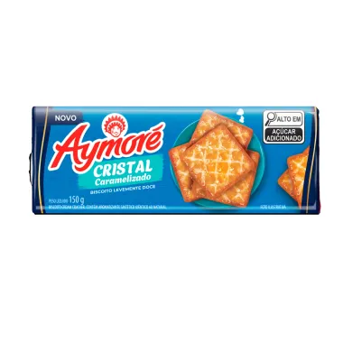 Biscoito Aymor&eacute; Novo Cristal Caramelizado 150g