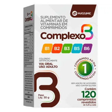Complexo B Massime com 120 Comprimidos Revestidos