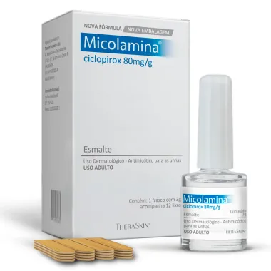 Micolamina Esmalte para Unha 80mg/ml 3g + 12 Lixas
