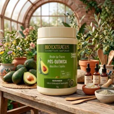 Banho de Creme Bio Extratus P&oacute;s Qu&iacute;mica Abacate e Jojoba Restaurador 1Kg