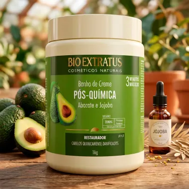 Banho de Creme Bio Extratus P&oacute;s Qu&iacute;mica Abacate e Jojoba Restaurador 1Kg