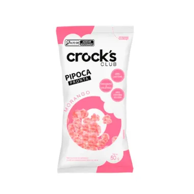 Pipoca Doce Pronta Crock&acute;S Club Sabor Morango 50g