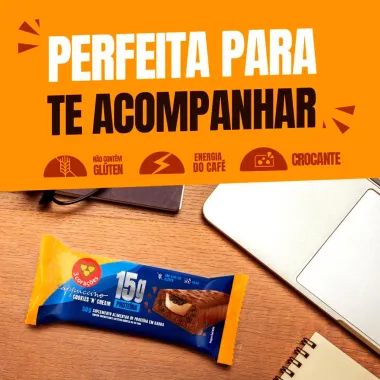 Barra de Prote&iacute;na 3 Cora&ccedil;&otilde;es 15g Prote&iacute;na Cappuccino Cookies 'N Cream 50g